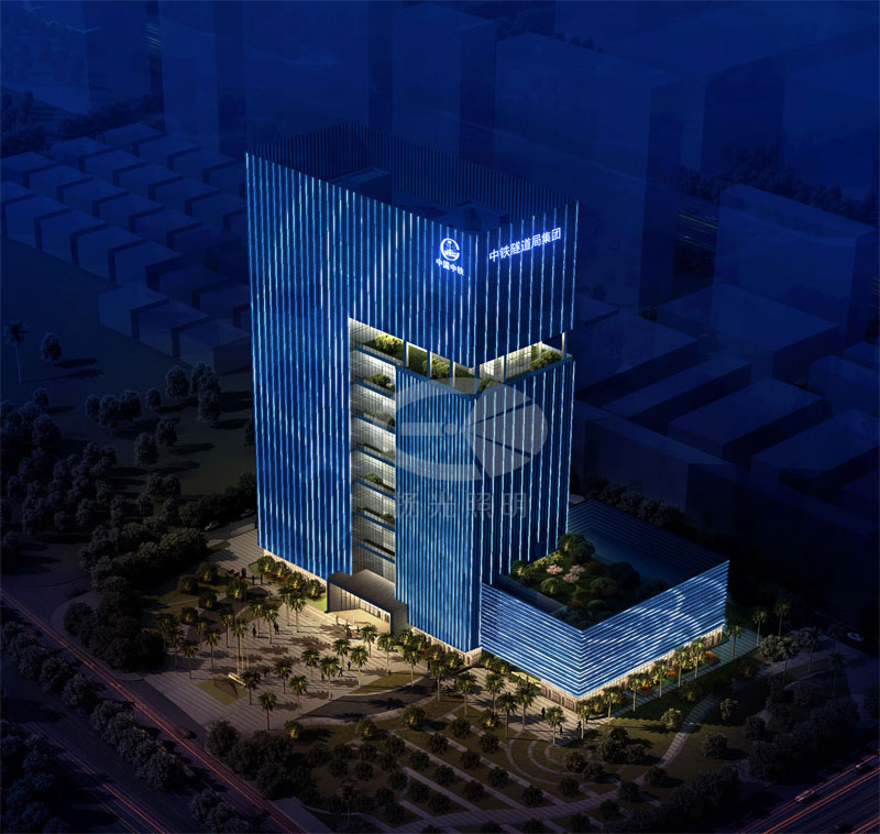 高樓景觀亮化設(shè)計(jì)鳥(niǎo)瞰圖