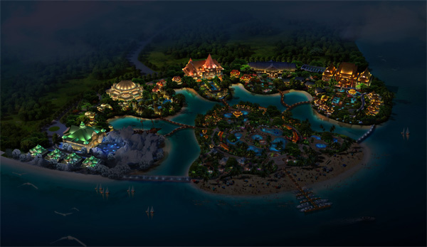 海南?；◢u溫泉城夜景照明工程